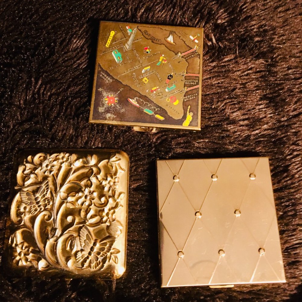 Trio - Butterfly Wadsworth / Volupte Manhattan NYC Map Compact / Quilted Volupte